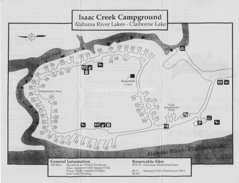 Isaac Creek Campground Map